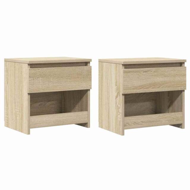 Berkfield Home Bedside Cabinets 2 pcs Sonoma Oak 40x30x39 cm Engineered Wood in Light Tan - Size: 40 x 30 x 39 cm - image 1