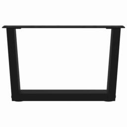 Berkfield Home Modern Dining Table Legs V-Shape 2 pcs Black 60x(30-31.3) cm Steel - thumbnail 5