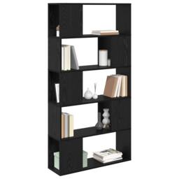 Berkfield Home Shelf Unit Black Oak Engineered Wood Medium Shelf Unit - thumbnail 3