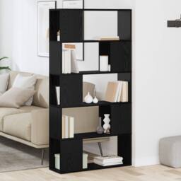 Berkfield Home Shelf Unit Black Oak Engineered Wood Medium Shelf Unit - thumbnail 4