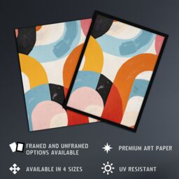 "Artery8 Abstract Rainbow Mid Century Modern Oil Painting Wall Art Print - Size: W24"" x H32""" - thumbnail 2