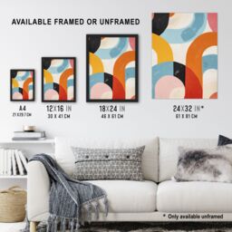 "Artery8 Abstract Rainbow Mid Century Modern Oil Painting Wall Art Print - Size: W24"" x H32""" - thumbnail 3