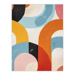 "Artery8 Abstract Rainbow Mid Century Modern Oil Painting Wall Art Print - Size: W24"" x H32""" - thumbnail 1