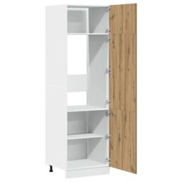 Berkfield Home Refrigerator Cabinet Lyon Artisan Oak 60x57x207 cm Engineered Wood in Brown - Size: 60 x 57 x 207 cm - thumbnail 5