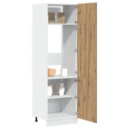 Berkfield Home Refrigerator Cabinet Lyon Artisan Oak 60x57x207 cm Engineered Wood in Brown - Size: 60 x 57 x 207 cm - thumbnail 1