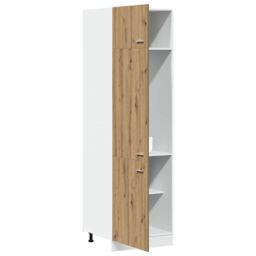 Berkfield Home Refrigerator Cabinet Lyon Artisan Oak 60x57x207 cm Engineered Wood in Brown - Size: 60 x 57 x 207 cm - thumbnail 4
