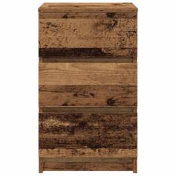 Berkfield Home Bedside Cabinet with 3 Drawers Old Wood 39x35x65 cm in Brown - Size: 39 x 35 x 65 cm - thumbnail 6