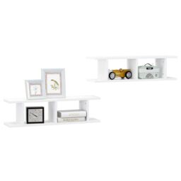 Berkfield Home Wall Shelves 2 pcs White 75x18x20 cm Engineered Wood - Size: 75 x 18 x 20 cm - thumbnail 3