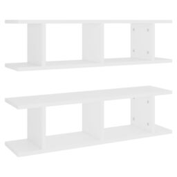 Berkfield Home Wall Shelves 2 pcs White 75x18x20 cm Engineered Wood - Size: 75 x 18 x 20 cm - thumbnail 2