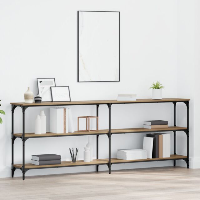 Berkfield Home Console Table Artisan Oak 200x29x75 cm Engineered Wood in Brown - Size: 200 x 29 x 75 cm - image 1