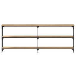 Berkfield Home Console Table Artisan Oak 200x29x75 cm Engineered Wood in Brown - Size: 200 x 29 x 75 cm - thumbnail 4