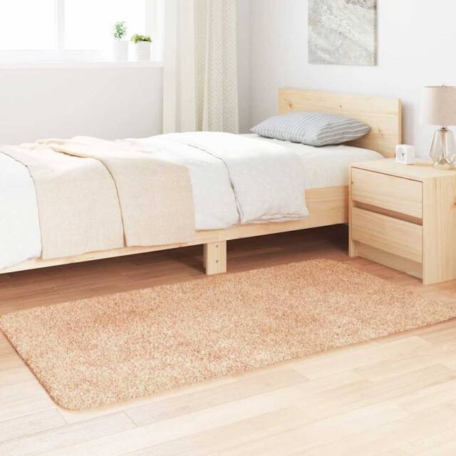 Berkfield Home Shaggy Rug High Pile NAVARRA Beige 80x150 cm Polyester - Size: Medium - image 1