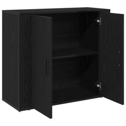 Berkfield Home Sideboard Black Oak 80x33x70 cm Engineered Wood - Size: 80 x 33 x 70 cm - thumbnail 5