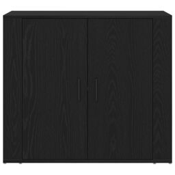 Berkfield Home Sideboard Black Oak 80x33x70 cm Engineered Wood - Size: 80 x 33 x 70 cm - thumbnail 7