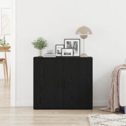 Berkfield Home Sideboard Black Oak 80x33x70 cm Engineered Wood - Size: 80 x 33 x 70 cm - thumbnail 4