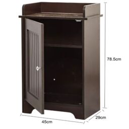 Gr8 Home Bathroom Storage Floor Cabinet Wooden Brown Door Cupboard Shelves Organiser Unit in Dark Brown - thumbnail 6