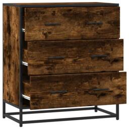 Berkfield Home Sideboard Smoked Oak 68x35x76 cm Engineered Wood & Metal in Brown - Size: 68 x 35 x 76 cm - thumbnail 7