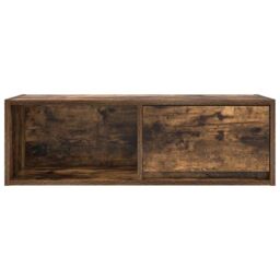 Berkfield Home TV Cabinet Smoked Oak 80x31x25.5 cm Engineered Wood in Brown - thumbnail 6