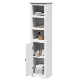 Berkfield Home Bathroom Cabinet BODO White 44x30x160 cm - Size: 44 x 30 x 160 cm - thumbnail 1