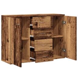 Berkfield Home Sideboard Old Wood 88x30x64 cm Engineered Wood in Brown - Size: 88 x 30 x 64 cm - thumbnail 7