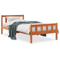 Berkfield Home Beautiful Bed Frame with Headboard Wax Brown 75x190 cm Small Sing - Size: Small Single - thumbnail 3
