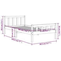 Berkfield Home Beautiful Bed Frame with Headboard Wax Brown 75x190 cm Small Sing - Size: Small Single - thumbnail 9