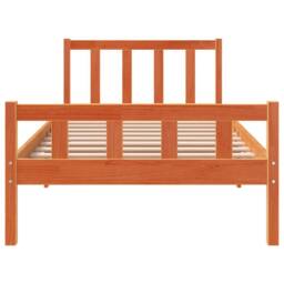 Berkfield Home Beautiful Bed Frame with Headboard Wax Brown 75x190 cm Small Sing - Size: Small Single - thumbnail 4