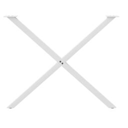 Berkfield Home Dining Table Legs X-Shaped 2 pcs White 90x(72-73) cm Steel - thumbnail 5