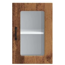 Berkfield Home Kitchen Wall Cabinet with Glass Door Kalmar Old Wood Engineered Wood in Brown - thumbnail 6