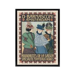 "Artery8 Barnasconi Clothes Advert Framed Canvas Wall Art Print Georg van Caspel - Size: W12"" x H16""" - thumbnail 1