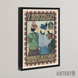 "Artery8 Barnasconi Clothes Advert Framed Canvas Wall Art Print Georg van Caspel - Size: W12"" x H16""" - thumbnail 2