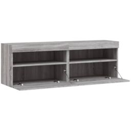 Berkfield Home TV Wall Cabinets with LED Lights 2 pcs Grey Sonoma 60x30x40 cm - Size: 60 x 30 x 40 cm - thumbnail 8
