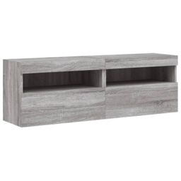 Berkfield Home TV Wall Cabinets with LED Lights 2 pcs Grey Sonoma 60x30x40 cm - Size: 60 x 30 x 40 cm - thumbnail 3