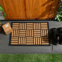 Nicola Spring Heavy Duty Door Mats - 60 x 40cm - Mosaic - Set of 2 in Black - Size: 40 cm x 60 cm - thumbnail 6