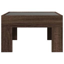 Berkfield Home Coffee Table with Infinity LED Brown Oak 50x50x30 cm - Size: 50 x 50 x 30 cm - thumbnail 6