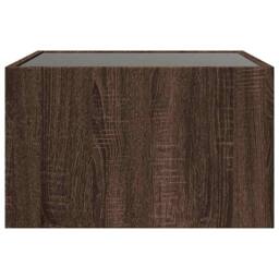 Berkfield Home Coffee Table with Infinity LED Brown Oak 50x50x30 cm - Size: 50 x 50 x 30 cm - thumbnail 7