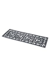 Homescapes Black Wrought Iron Effect Parisian Rubber Doormat 75 x 25cm - Size: 25 cm x 75 cm - thumbnail 2