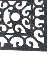 Homescapes Black Wrought Iron Effect Parisian Rubber Doormat 75 x 25cm - Size: 25 cm x 75 cm - thumbnail 4