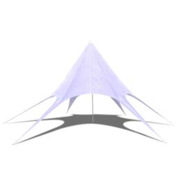 Berkfield Home Gazebo Hexagon Star Garden Pavilion 14m in White - thumbnail 1