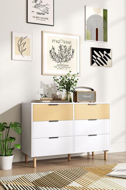 Living and Home Contemporary Wooden Storage Cabinet in White - image 1