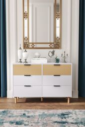 Living and Home Contemporary Wooden Storage Cabinet in White - thumbnail 2