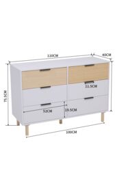 Living and Home Contemporary Wooden Storage Cabinet in White - thumbnail 6