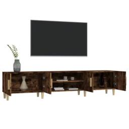 Berkfield Home TV Cabinet Smoked Oak 180x31.5x40 cm Engineered Wood in Brown - thumbnail 5