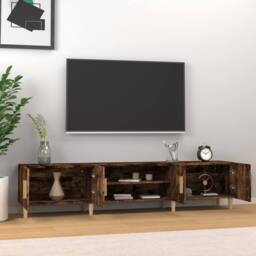 Berkfield Home TV Cabinet Smoked Oak 180x31.5x40 cm Engineered Wood in Brown - thumbnail 3