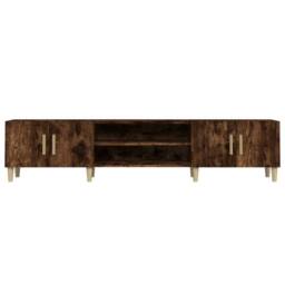 Berkfield Home TV Cabinet Smoked Oak 180x31.5x40 cm Engineered Wood in Brown - thumbnail 6