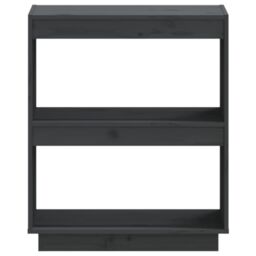 Berkfield Home Book Cabinet Grey 60x35x71 cm Solid Wood Pine - Size: 60 x 35 x 71 cm - thumbnail 5