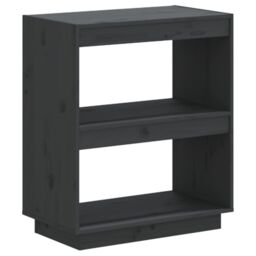 Berkfield Home Book Cabinet Grey 60x35x71 cm Solid Wood Pine - Size: 60 x 35 x 71 cm - thumbnail 2