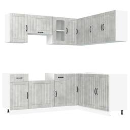 Berkfield Home 11 Piece Kitchen Cabinet Set Kalmar Concrete Grey Engineered Wood - thumbnail 1