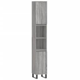 Berkfield Home 3 Piece Bathroom Furniture Set Grey Sonoma Engineered Wood - thumbnail 5