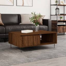 Berkfield Home Decorative Coffee Table Brown Oak 90x60x35 cm Engineered Wood - Size: 90 x 60 x 35 cm - thumbnail 2